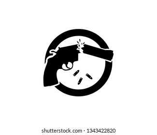 gun Logo and vector design army danger black