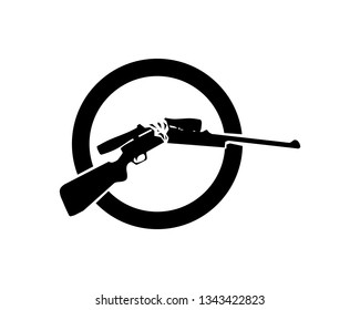 gun Logo and vector design army danger black
