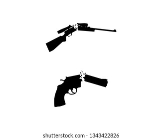 gun Logo and vector design army danger black