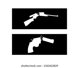 gun Logo and vector design army danger black
