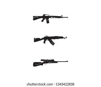 gun Logo and vector design army danger black