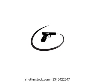 gun Logo and vector design army danger black