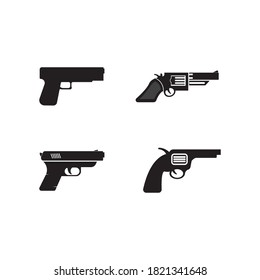 Gun logo vector illustration design and background