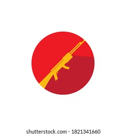 Gun logo vector illustration design and background