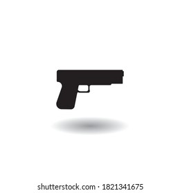 Gun logo vector illustration design and background