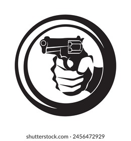Gun Logo Vector Illustration. Gun Design Template on white background 