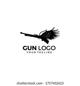 Gun logo vector illustration template