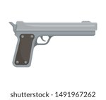 Gun with a long barrel. Vector illustration on a white background.