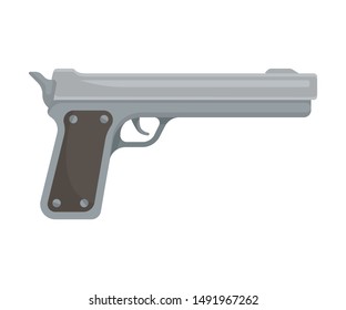 Gun with a long barrel. Vector illustration on a white background.