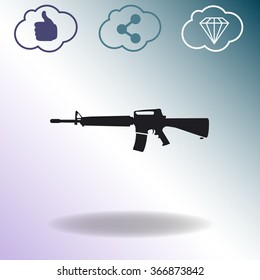 Gun M16 vector icon.