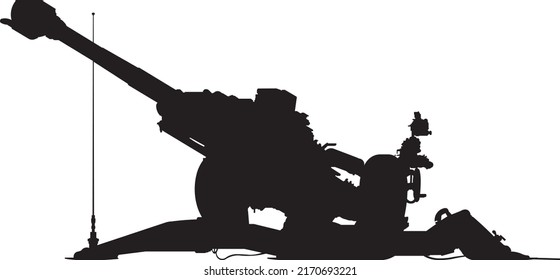 Gun M777 Artillery For Infographics And Posters