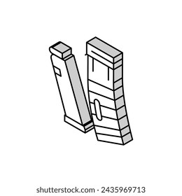 Pistolenmagazin isometrischer Ikonenvektor. Pistolenmagazin-Zeichen. Isolierte Symboldarstellung