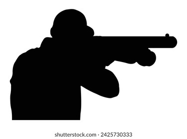 
GUN MAN READY FOR HUNTING VECTOR ART.