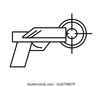 gun military force with target vector illustration design