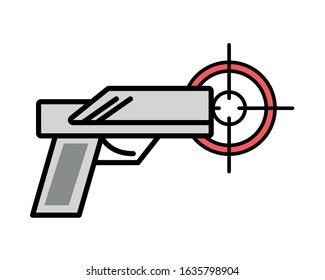 gun military force with target vector illustration design