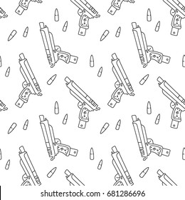 gun military seamless pattern