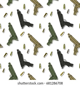 gun military seamless pattern