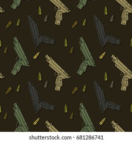 gun military seamless pattern