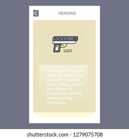 Gun mobile vertical banner design design. Vector