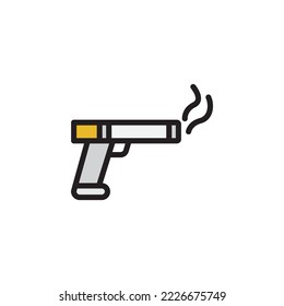 Gun No Smoking Outline Icon. Elements Of Smoking Activities Illustration Icon. Signs And Symbols Can Be Used For Web, Logo, Mobile App, UI, UX