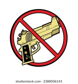 Gun not allowed in this area sign