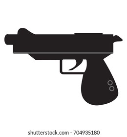 Gun on isolated white background with simple vector design - War of concept