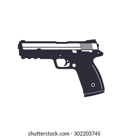 Gun, Pistol, Handgun, Vector Illustration, Eps10, Easy To Edit