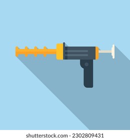 Pistolensymbol, flacher Vektor. Silikonschlauch. Bauhaus