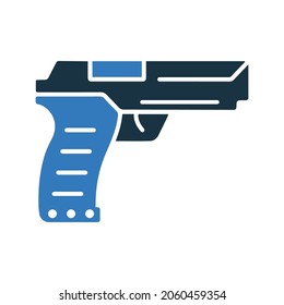Gun, Pistolensymbol. Einfache bearbeitbare Vektorgrafik.
