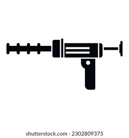 Gun pistol icon simple vector. Silicone tube. Construction home