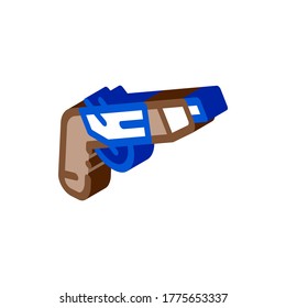 Vector de iconos de pistolas. Signo isométrico Isométrico Gun Pistol. ilustración de símbolo aislado de color