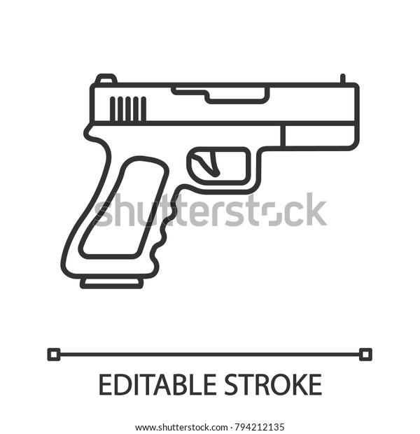 Outline Drawing Of A Gun