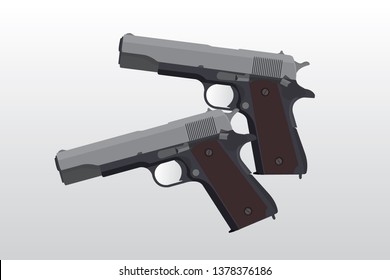 Gun pistol M1911 vector