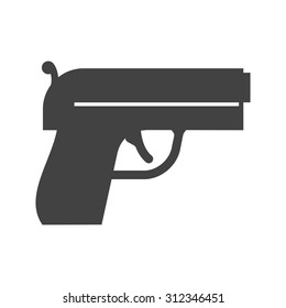 Gun, pistol, shot icon vector image. Can also be used for military. Suitable for use on web apps, mobile apps and print media.