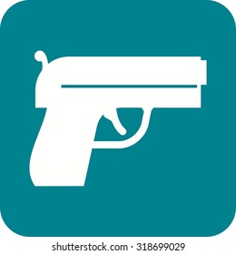 Gun, pistol, shot icon vector image. Can also be used for military. Suitable for use on web apps, mobile apps and print media.