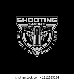 gun or pistol vector template for shooting sport print