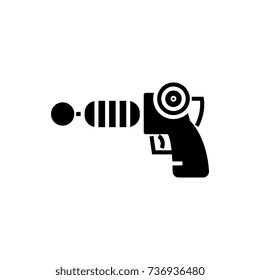 gun plasma - star wars icon, vector illustration, black sign on isolated background