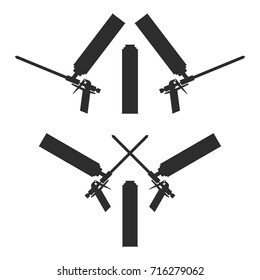 Gun for polyurethane foam. Repair tool silhouette.