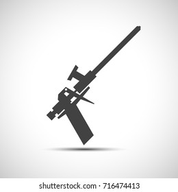 Gun for polyurethane foam. Repair tool silhouette.