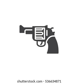 Gun, revolver icon vector, filled flat sign, solid pictogram isolated on white. Symbol, logo illustration