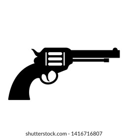 Gun revolver vector icon isolated on white background
