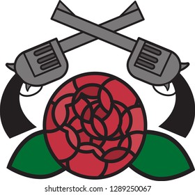 gun roses vector  icon