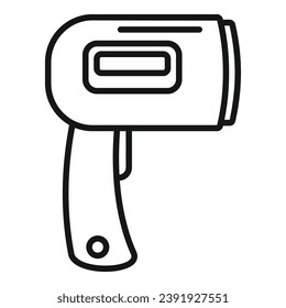Gun scan device icon outline vector. Temperature check. Remote infrared