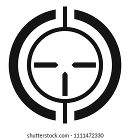 Gun scope aim icon. Simple illustration of gun scope aim vector icon for web design isolated on white background