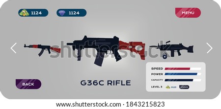gun select game ui option ui kit design.gun select option ui kit design.game objects select ui kit design.