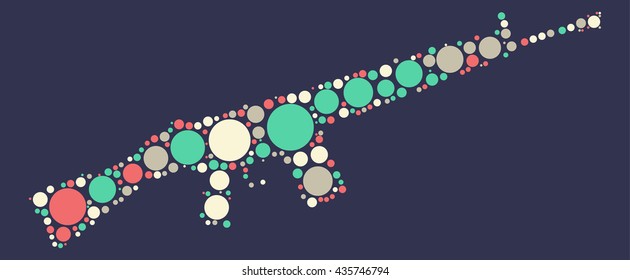 gun shape vector design by color point