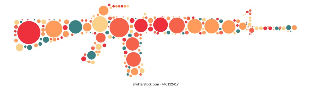 gun shape vector design by color point