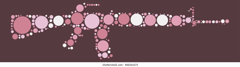 gun shape vector design by color point