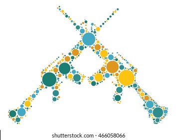 gun shape vector design by color point