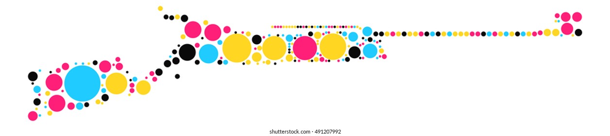 gun shape vector design by color point